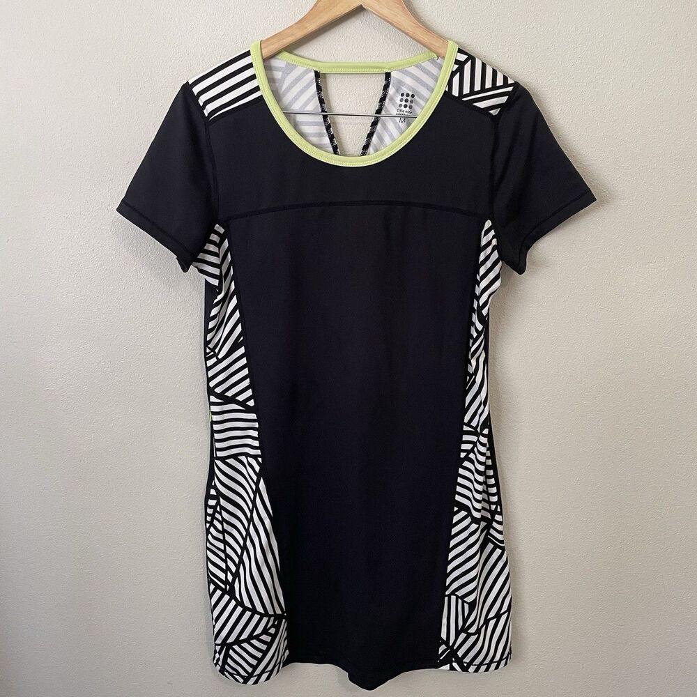 Title Nine Womens M Black Athletic Dress Geometric Print Tennis Golf Athleisure